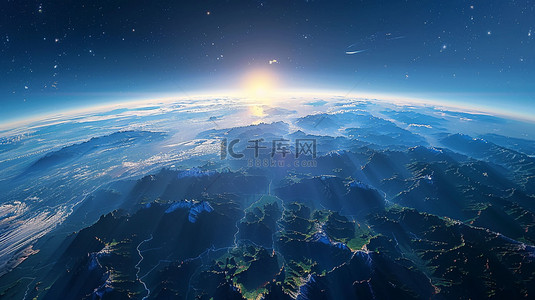 合成地球背景图片_太空地球板块合成创意素材背景