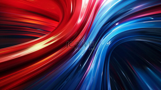 红蓝新年横版背景图片_抽象红蓝混合合成创意素材背景