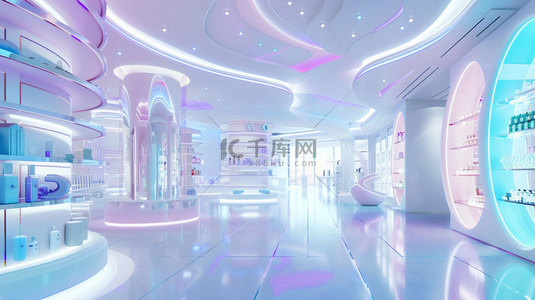 明朝服饰汉服背景图片_科技服饰商店合成创意素材背景