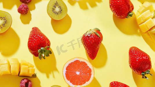 纯底夏日水果图片
