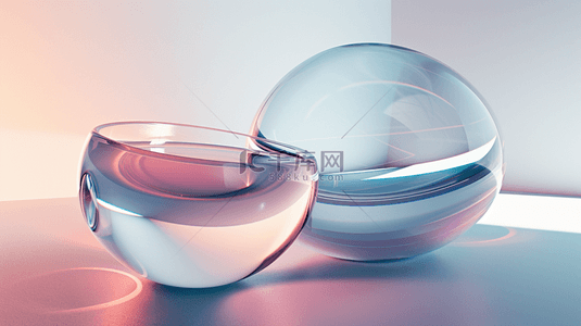 水状玻璃形状合成创意素材背景