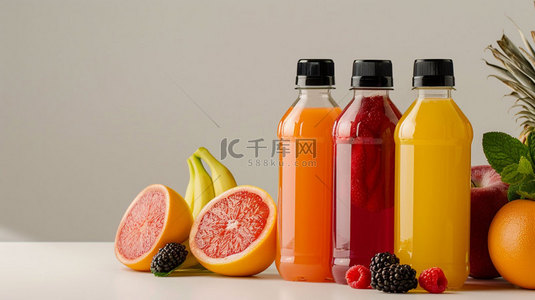 水果饮料果汁合成创意素材背景
