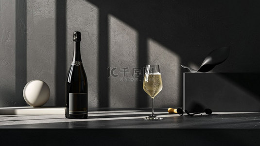 烫银素材背景图片_酒杯香槟优雅合成创意素材背景