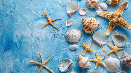 海星背景图片_海星贝壳海螺合成创意素材背景