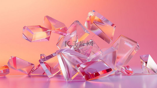 玻璃晶体映射合成创意素材背景