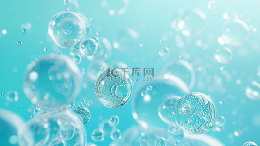 水泡背景图片_水泡分子清澈合成创意素材背景