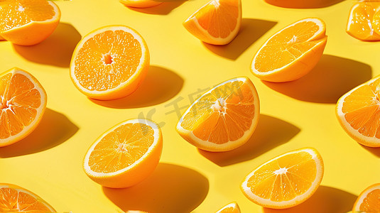 图片底色摄影照片_浅黄底色上的夏日香橙图片