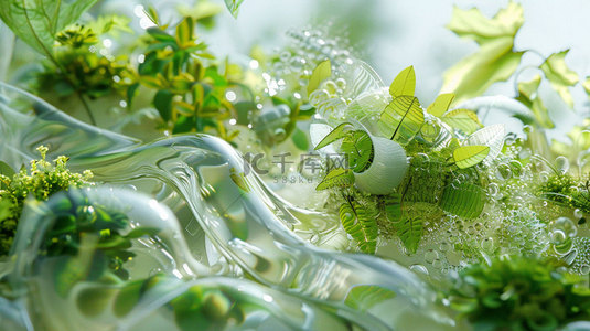 植物花朵晶莹合成创意素材背景