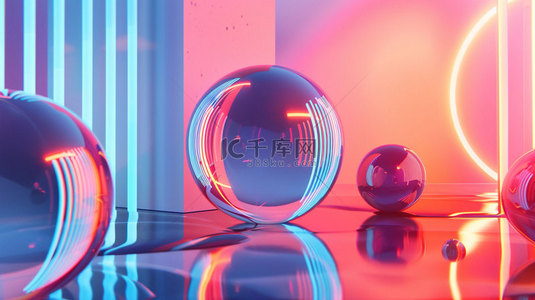 透明玻璃球背景图片_玻璃球透明映射合成创意素材背景