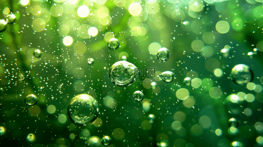 水绿色清新背景图片_绿色水里气泡透亮的背景