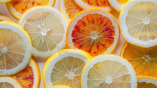 香橙柠檬西柚切片图片
