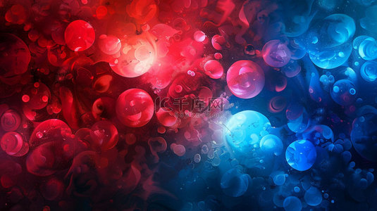 抽象红背景图片_抽象红蓝混合合成创意素材背景