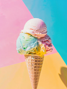 冰淇淋高清摄影图摄影照片_冰淇淋彩色粉彩甜品高清摄影图