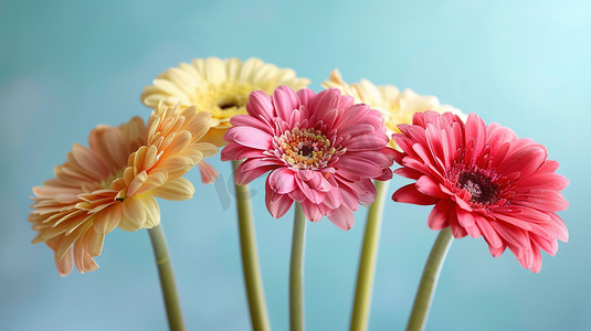 彩色非洲菊花丛图片