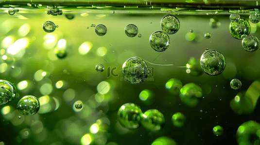 水里的气泡背景图片_绿色水里气泡透亮的背景