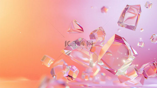 晶体背景图片_玻璃晶体映射合成创意素材背景