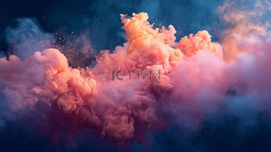 烟雾创意素材背景图片_彩色烟雾粉末合成创意素材背景