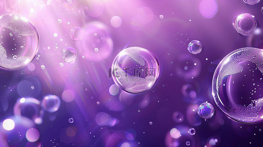 泡泡机详情页背景图片_紫色泡泡大量合成创意素材背景
