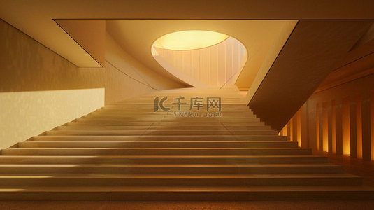 阶梯空间灯光合成创意素材背景