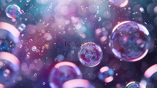 彩色泡泡透明合成创意素材背景