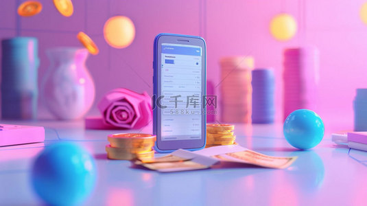 520图标素材背景图片_手机金币图标合成创意素材背景