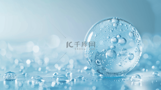 水晶玉兰背景图片_浅蓝色水晶晶体泡沫气泡的背景