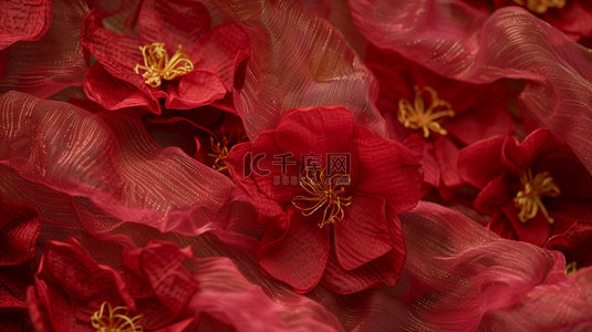 红色花朵优雅合成创意素材背景