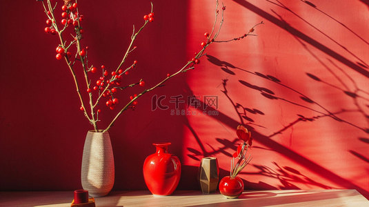 红色礼盒树合成创意素材背景