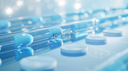 医学研究背景图片_浅蓝色生物科技研究药品的背景