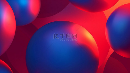 喜庆红蓝背景图片_红蓝圆形球体合成创意素材背景