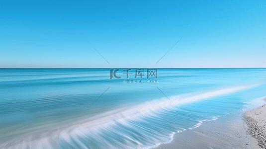 蓝色沙滩海边背景图片_蓝色夏季海边风景背景