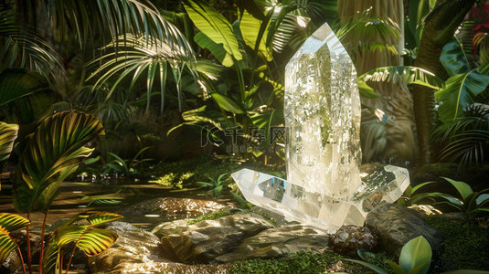 合成植物背景图片_花园植物水晶合成创意素材背景