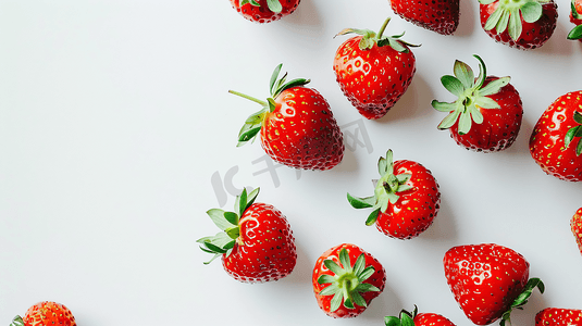 新鲜粉花色荷花摄影照片_新鲜美味的水果草莓42
