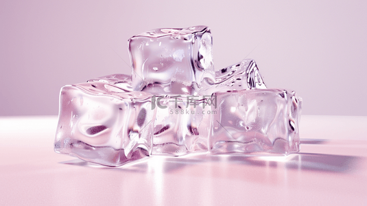 简约冰块背景图片_白色简约场景方形冰块晶体的背景