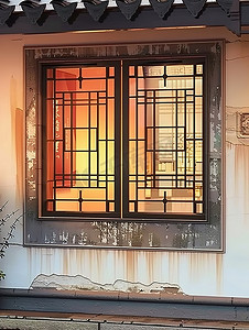 中式风格外墙窗户照片