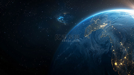 地球太空背景图片_地球太空宇宙合成创意素材背景