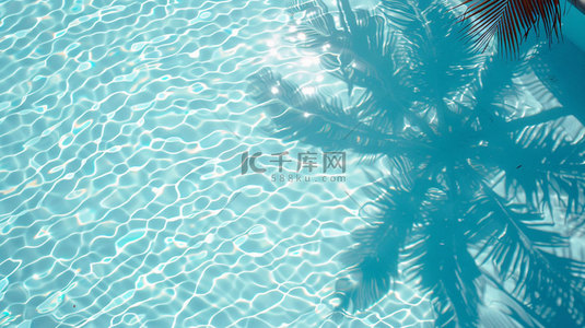 椰树背景图片_泳池椰树波浪合成创意素材背景