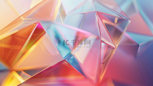 玻璃几何抽象合成创意素材背景