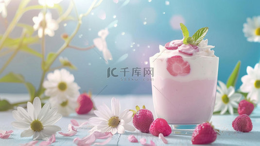 口冷饮美味背景图片_水果冰淇淋美味合成创意素材背景