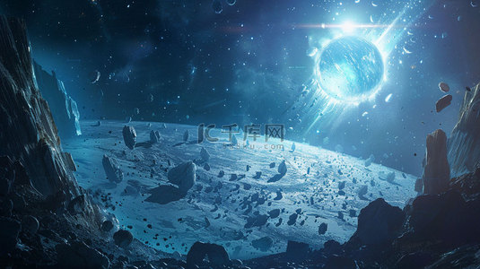 陨石gif背景图片_太空失重陨石合成创意素材背景