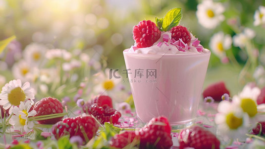 水果冰淇淋背景背景图片_水果冰淇淋美味合成创意素材背景