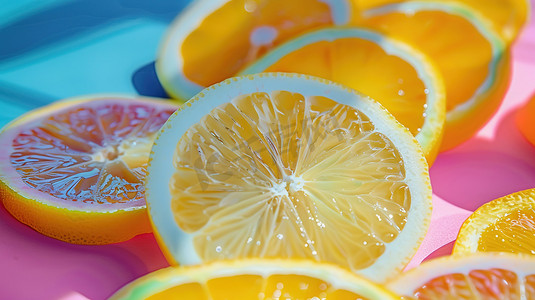 柠檬西柚香橙切片图片