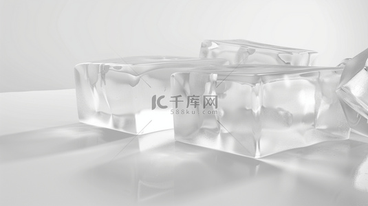 冰块方形背景图片_白色简约场景方形冰块晶体的背景