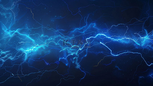 闪电磁吸特效背景图片_蓝色闪电线条合成创意素材背景
