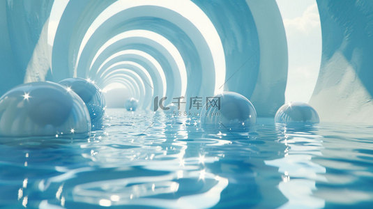 球体水面漂浮合成创意素材背景