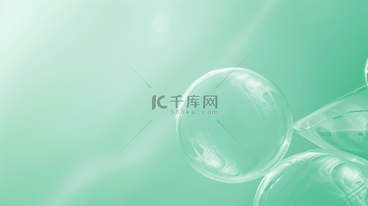 透明方框气泡背景图片_绿色简约唯美气泡泡沫飘飘的背景