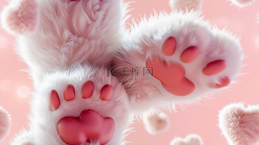 猫磨爪子背景图片_爪子肉垫粉色合成创意素材背景