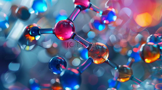 试管滴油背景图片_化学试管分子合成创意素材背景