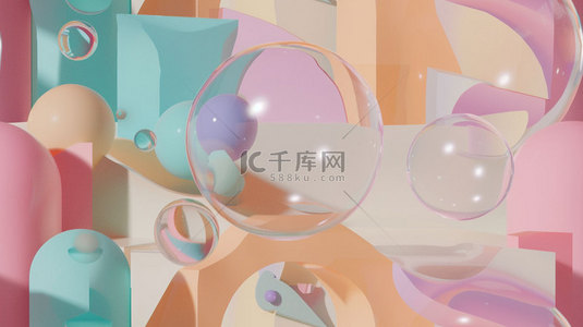 漂浮气泡背景图片_气泡漂浮透明合成创意素材背景