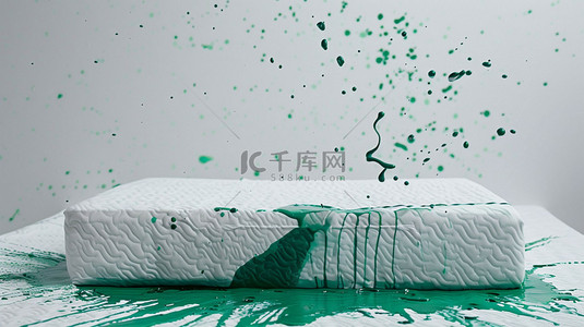 背景绿色创意背景图片_绿色液体床垫泼洒合成创意素材背景
